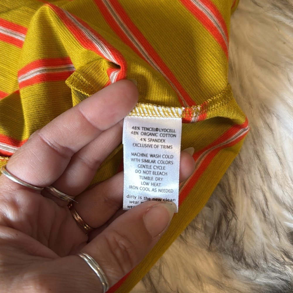 T o a d & C o . • Mustard and Coral Striped Dress - Picture 4 of 6